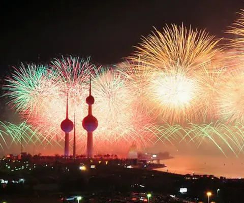 Firework display in city of Kuwait