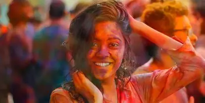 woman celebrating Holi festival