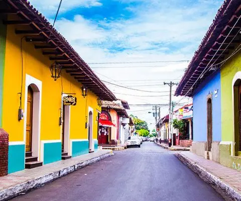 Path of colorful houses