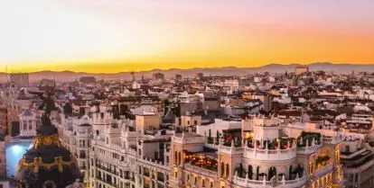 aerial view of city buildings and streets