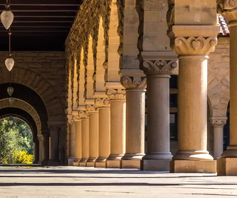 Arches and walkway at Stanford University