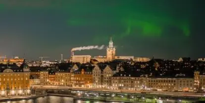 aurora borealis over Stockholm